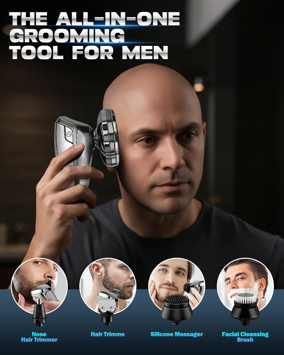 Maraiss head shaver wet-dry-use supports foam or gel for versatile grooming routines.
