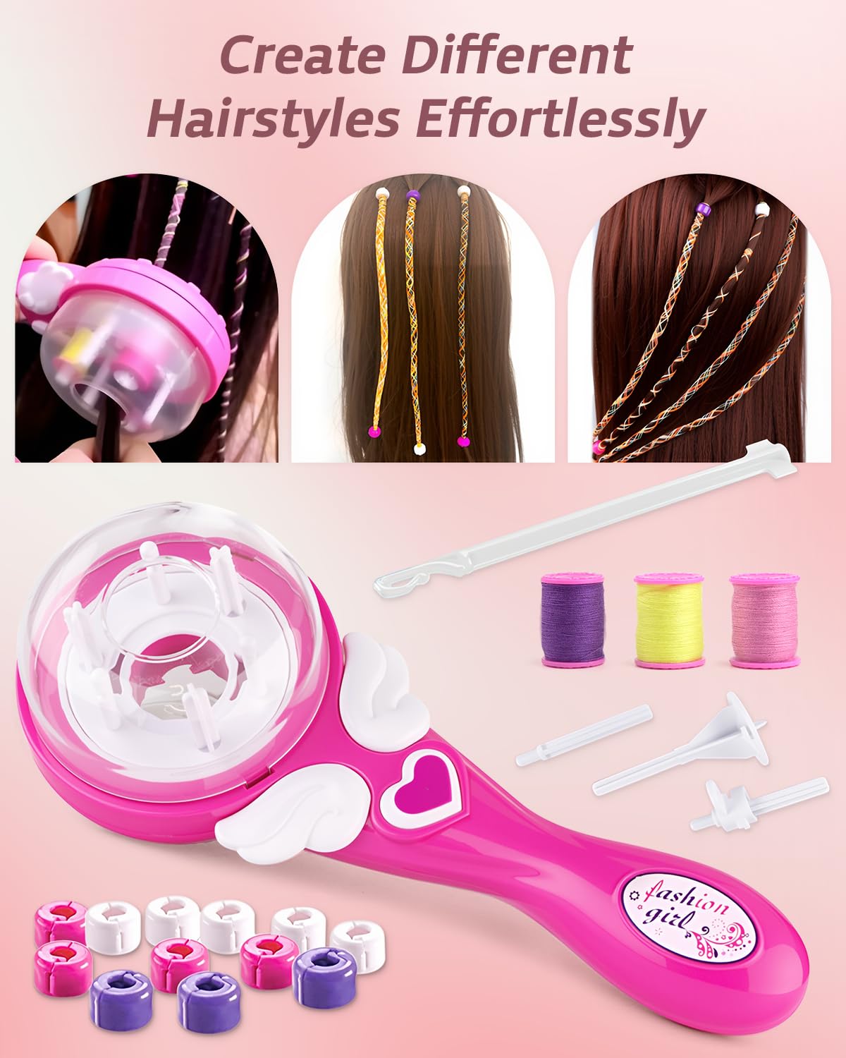 Marbe electric ceramic hair braider automatic braid closeup for hands-free styling