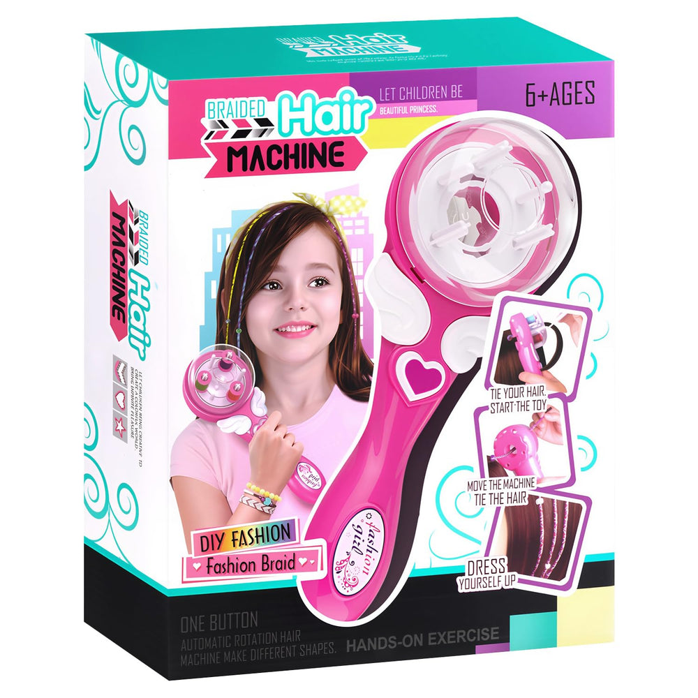 Marbe electric ceramic hair braider turned on for quick DIY braid