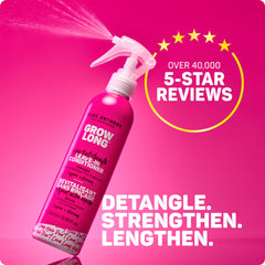 Marc Anthony spray being misted from a hand for easy detangling benefit