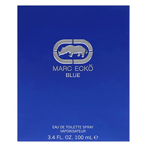 Marc Ecko Blue bottle close-up highlights crisp citrus and plum opening