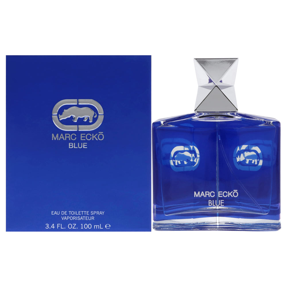 Marc Ecko Blue urban mens style captures modern fragrance in everyday life