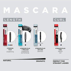 Marcelle Xtension Plus Curl Mascara closeup fragrance-free, hypoallergenic formula for sensitive eyes.