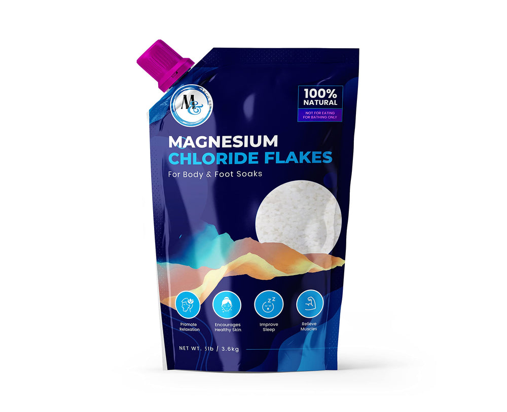 MARCO ESRA Dead Sea Magnesium Flakes packaging shows premium bath salts for relaxation
