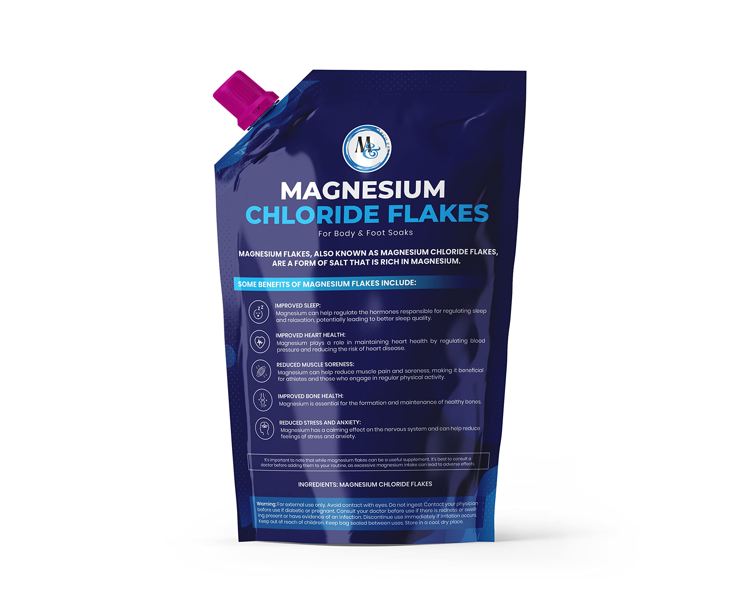 MARCO ESRA Dead Sea magnesium flakes tub for spa-like soaking and muscle comfort