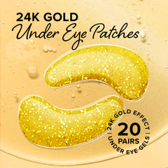 MAREE 24k gold glow under-eye gels with marine collagen supports elasticity.