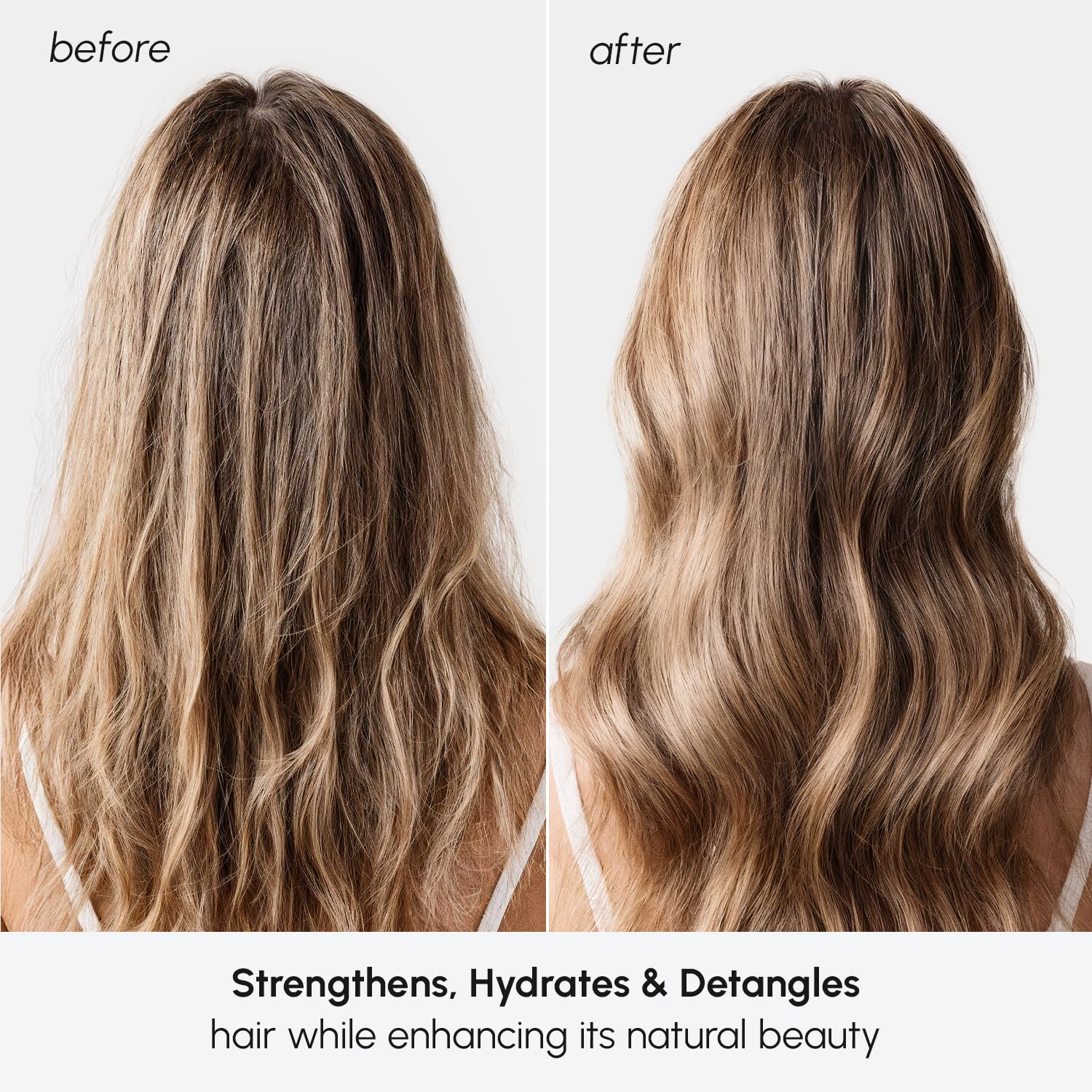 MAREE argan oil drops pictured with conditioner highlighting nourished shine without weighing down.