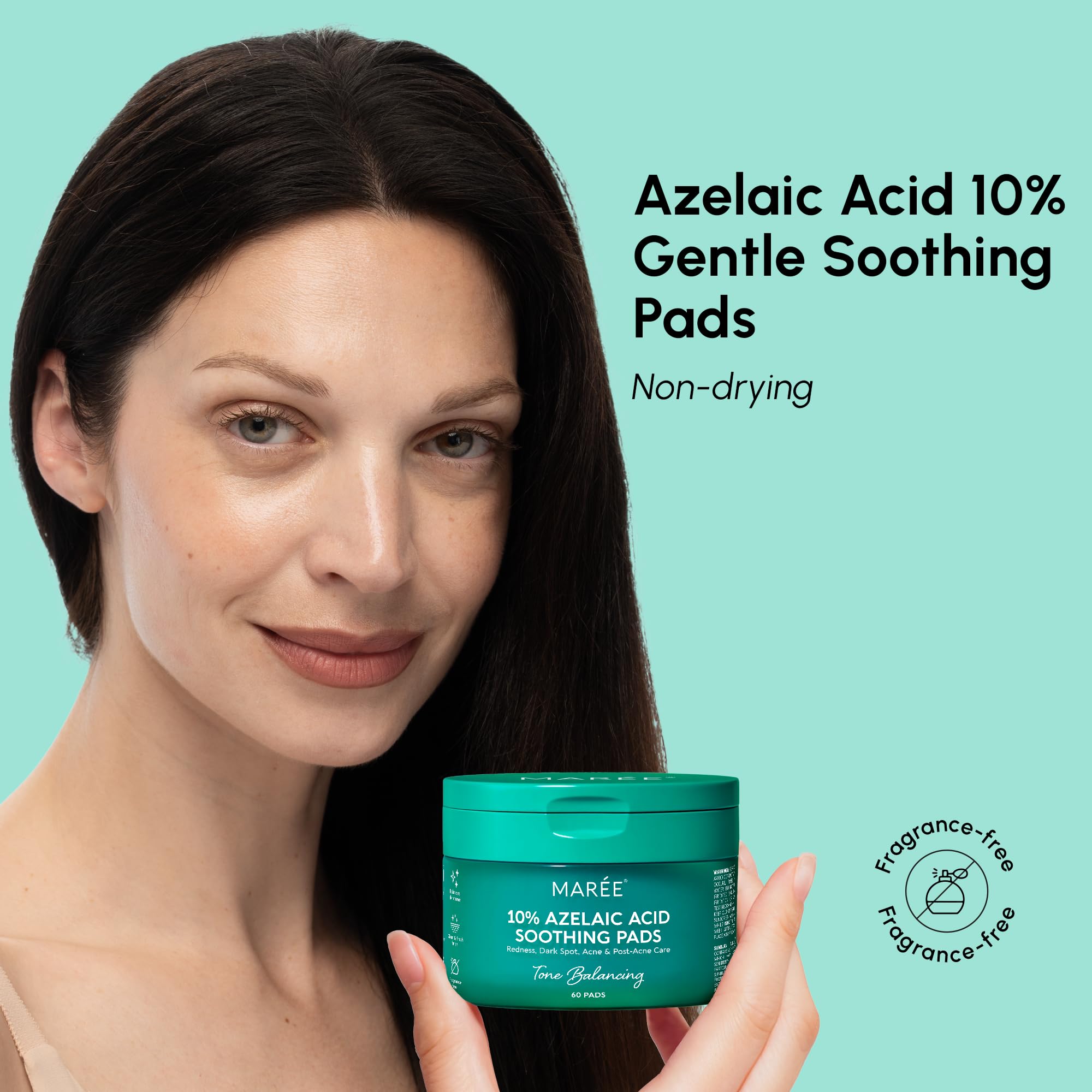 MAREE azelaic-acid-pads-texture-closeup highlights gentle exfoliation for smoother skin.