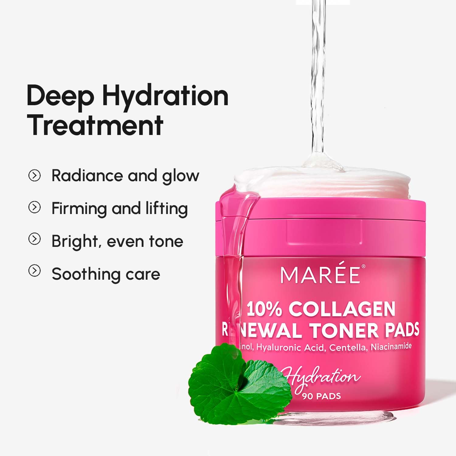 MAREE centella calming pad texture ideal for gentle soothing care.