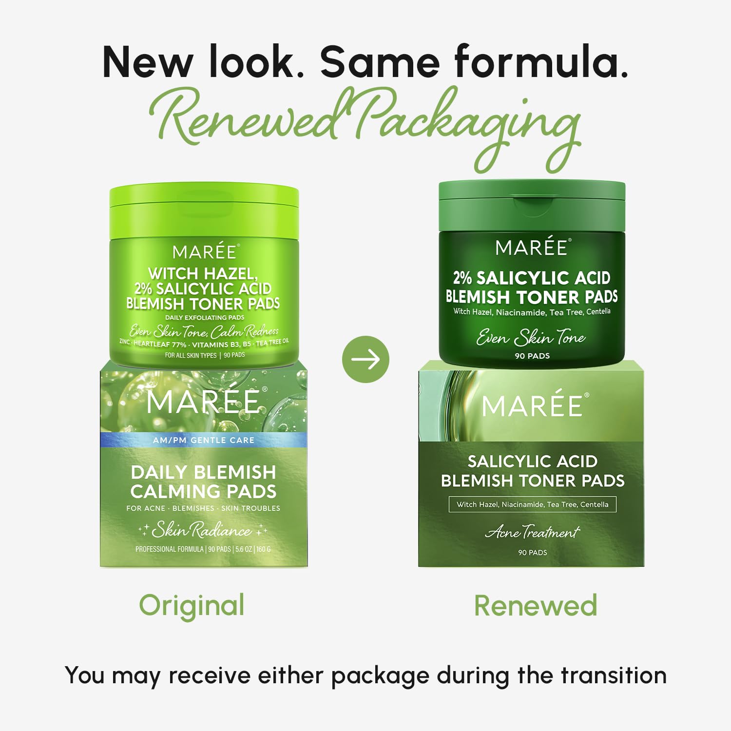 MAREE daily radiance toner pad application demonstrates easy wipe-on rejuvenation.