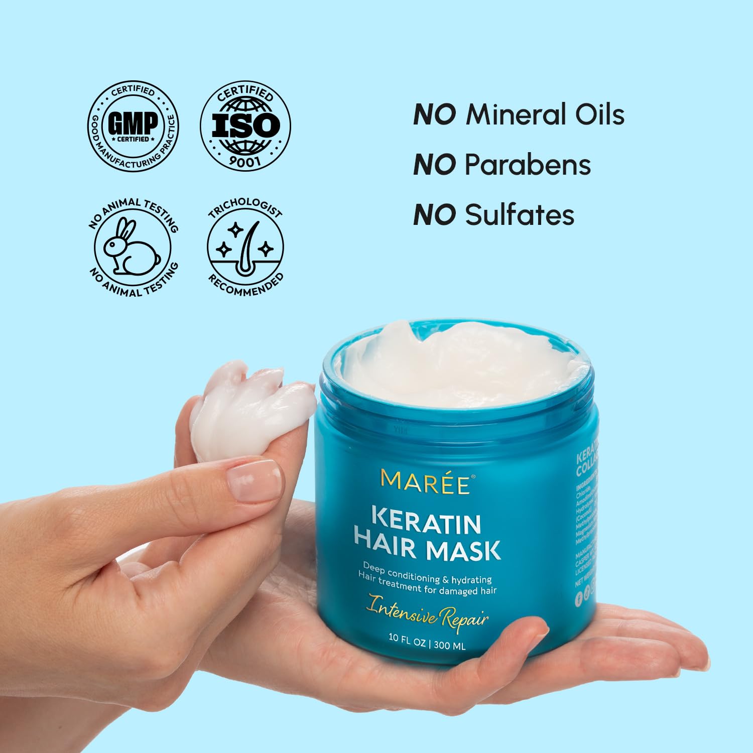 MAREE Deep Conditioning Hair Mask eco-friendly-sourcing emphasizes sustainable ingredients.