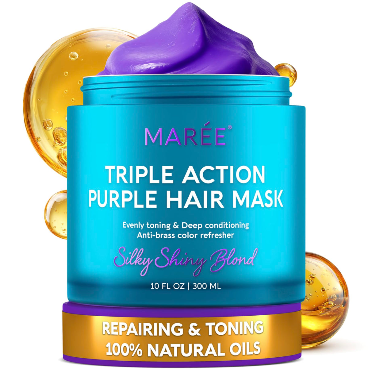 MAREE Deep Conditioning Purple Hair Mask bottle highlights conditioning and toning for cooler blonde tones.