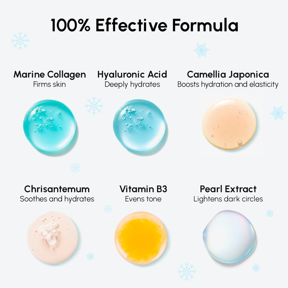 MAREE Eye Gels applied to clean skin for brightening and cooling effect.