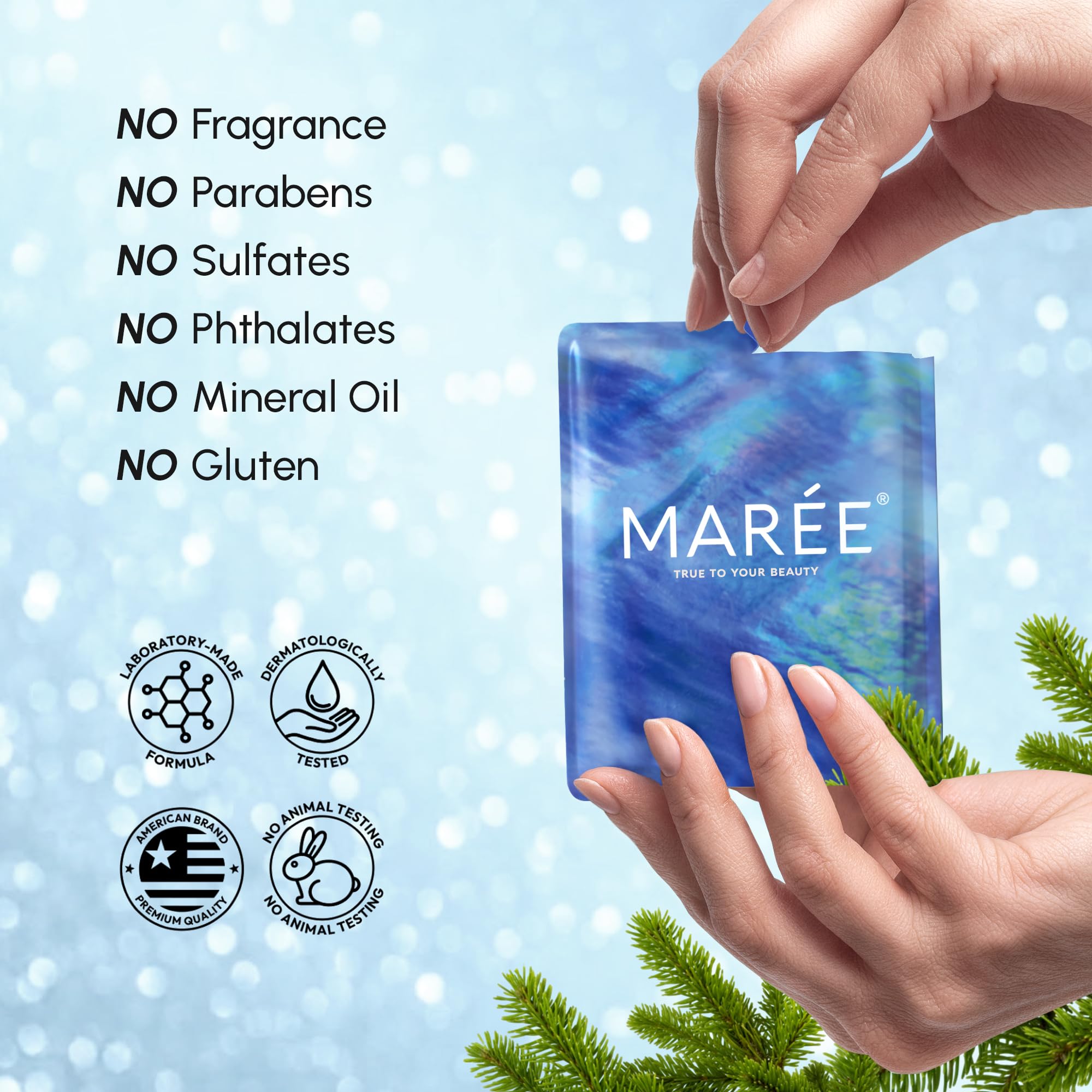 Gentle formula from MAREE Eye Gels suitable for all skin types.