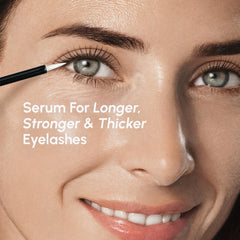 MAREE eyelash serum brush application demonstrates precise lash line support for easy nightly use.