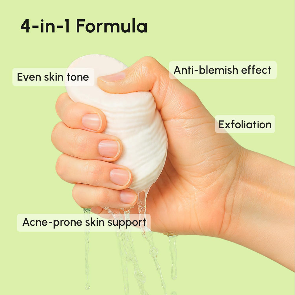 MAREE gentle formula cotton pad resting on skin showing comfort.