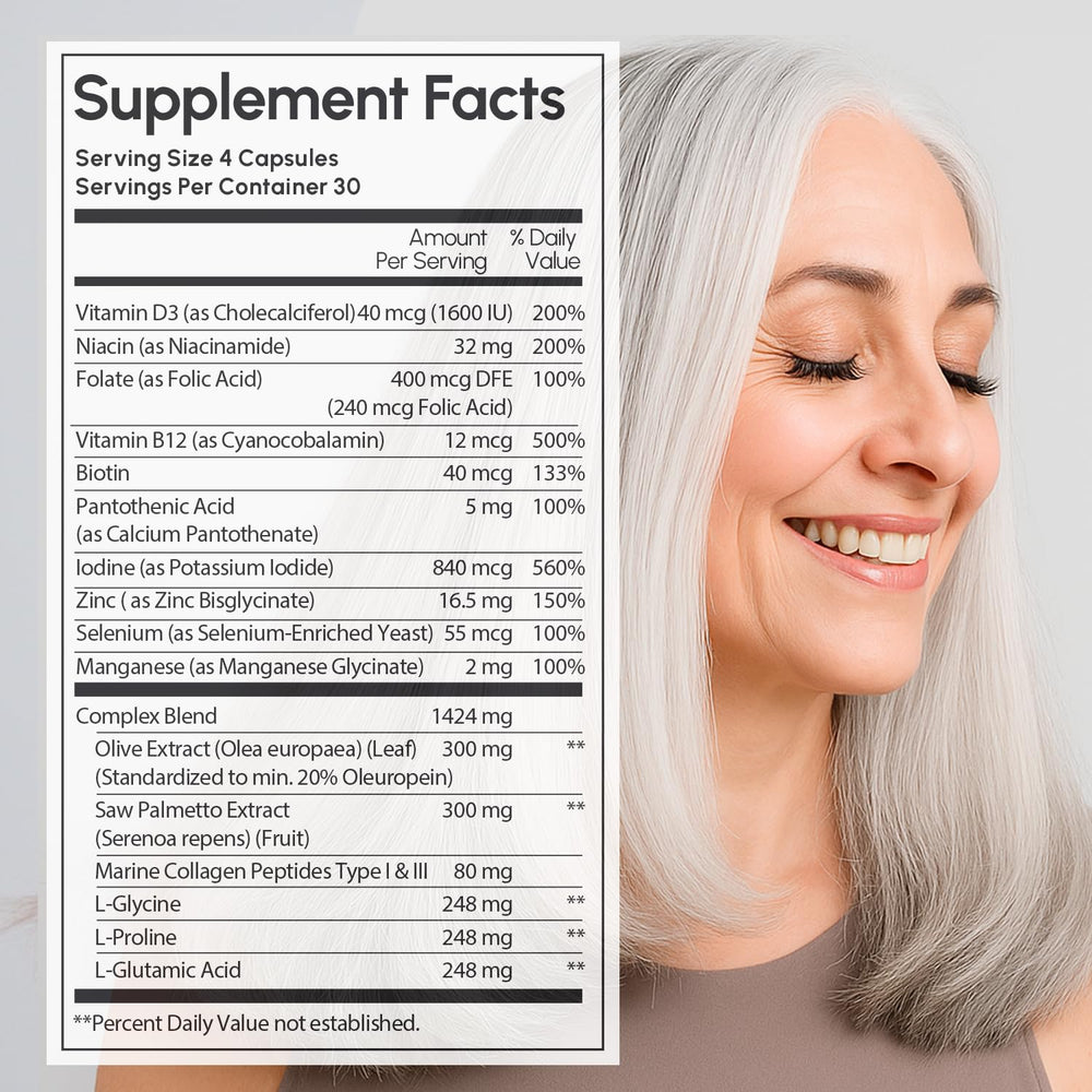 MAREE Hair Growth Swatches on desk, packaging and capsule textures showcased.