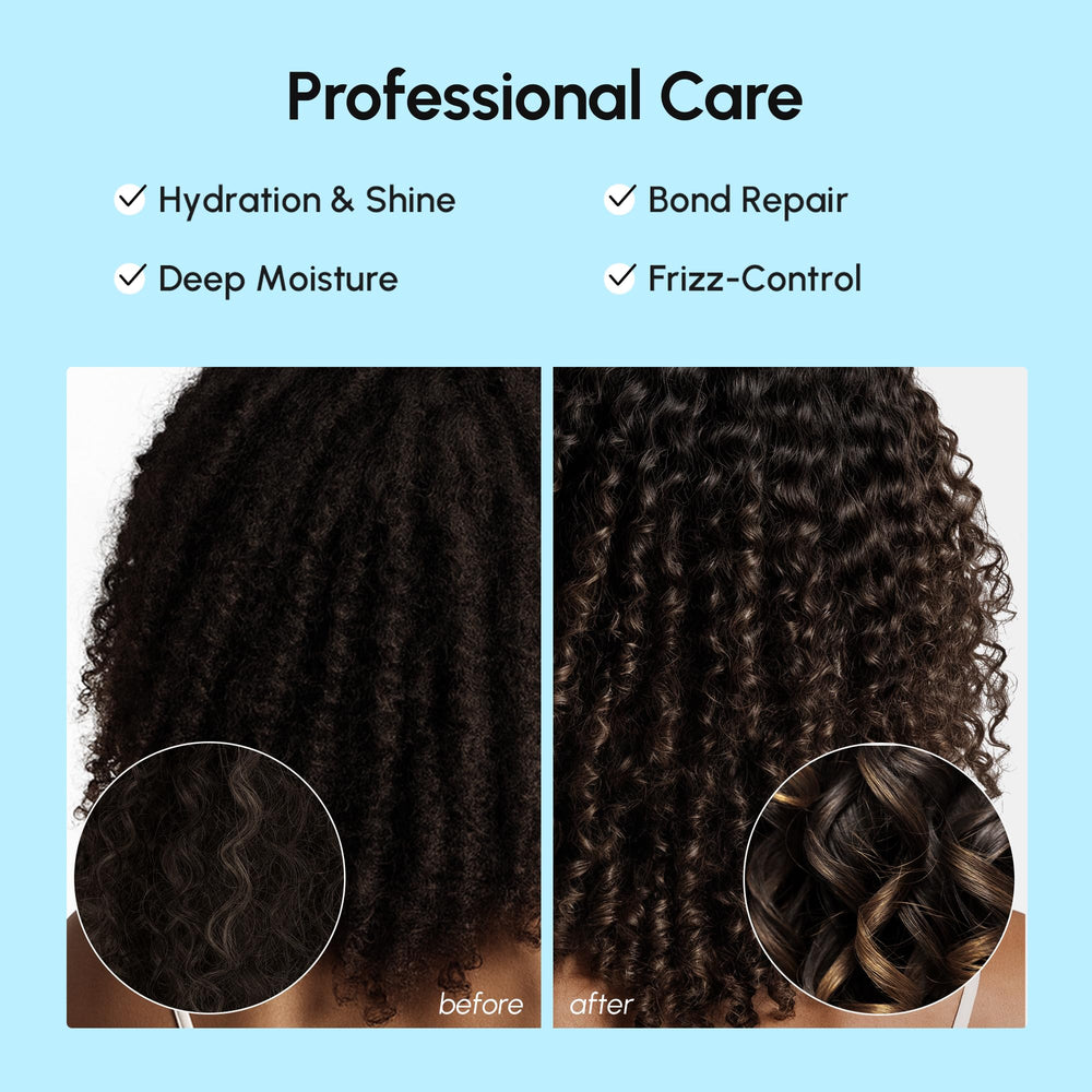 MAREE Hair Oil smoothing gloss indicates salon-like shine and managed frizz