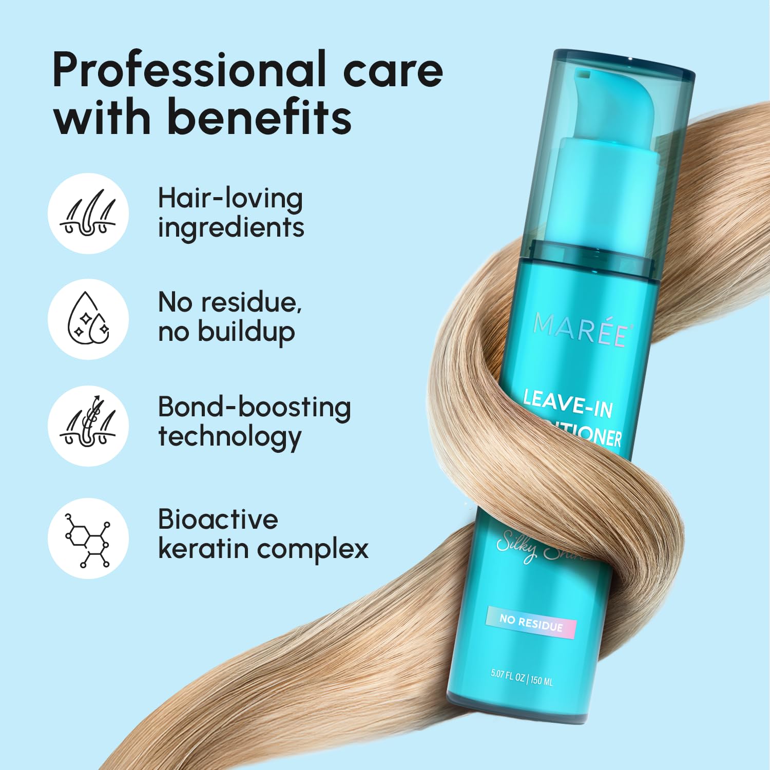 MAREE heat protection on damp strands suggests safe styling and reduced breakage.