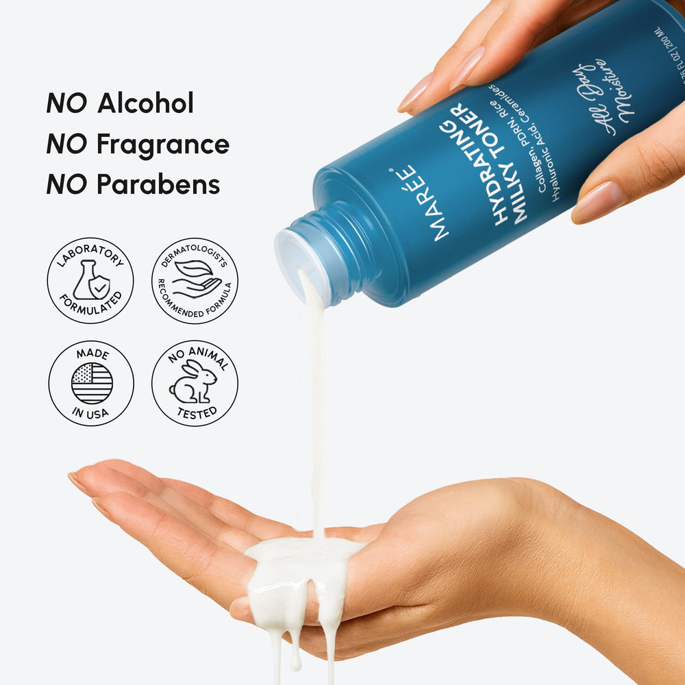 MAREE Hydrating Milky Toner during night routine for gentle hydration.