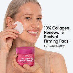 MAREE hydrating toner pad applied to skin for soothing, hydrated feel.