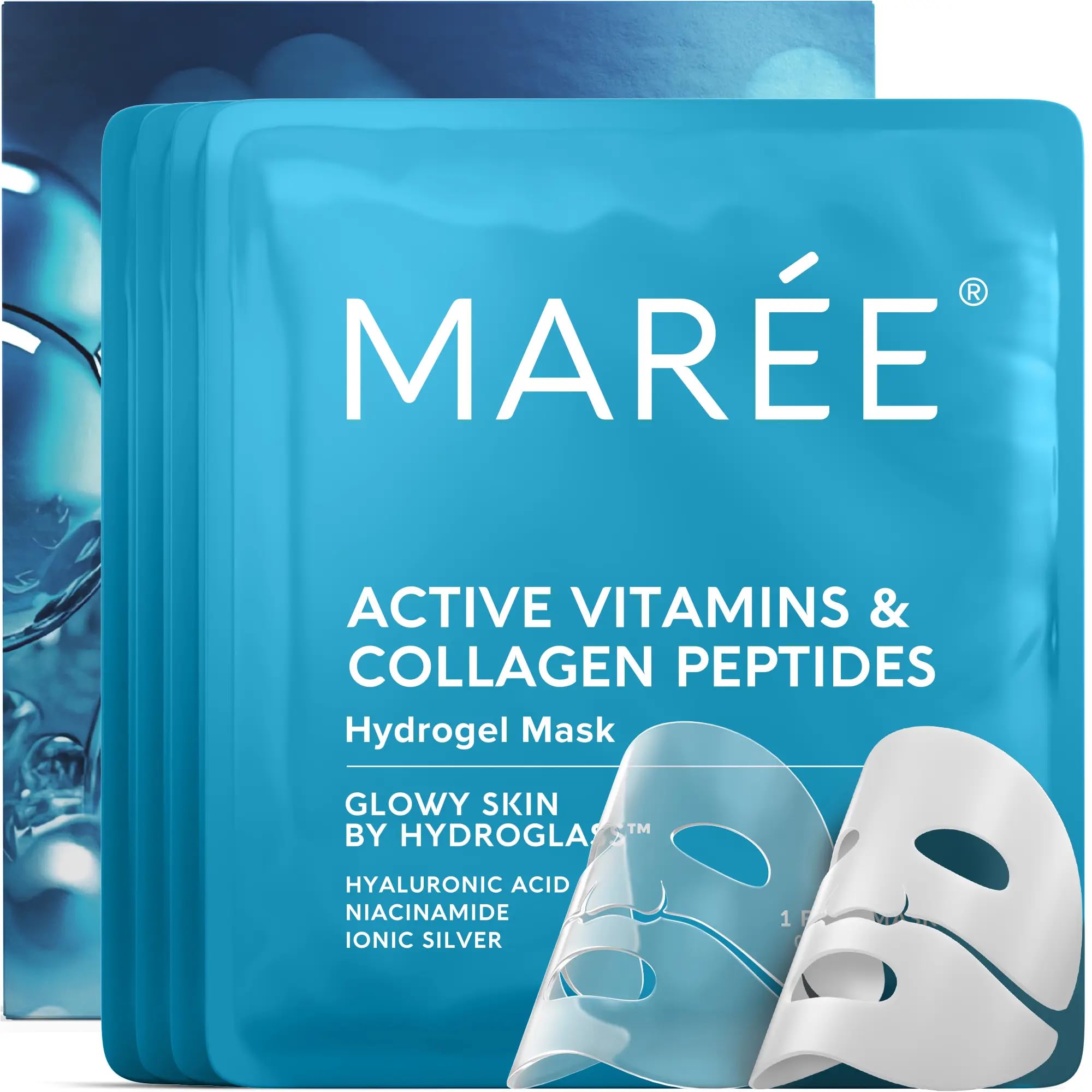 MAREE Hydrogel Mask close-up shows intense hydration for radiant skin.