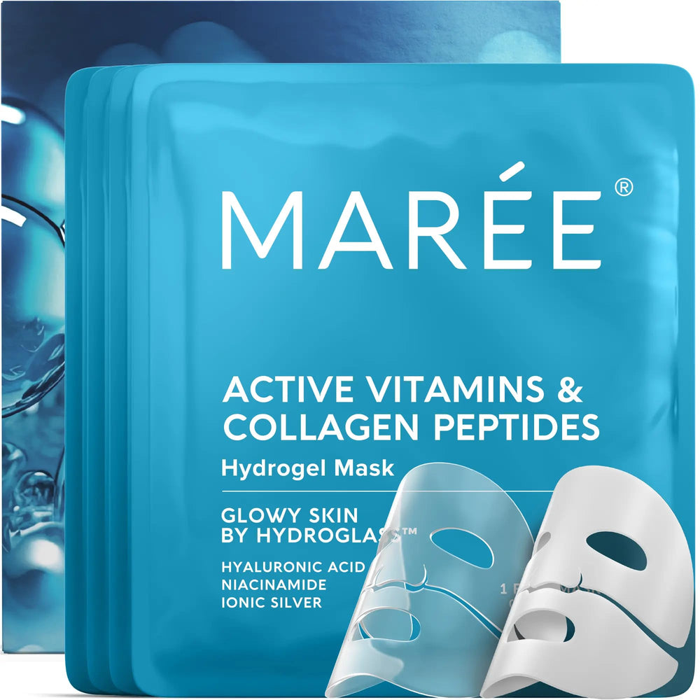 MAREE Hydrogel Mask close-up shows intense hydration for radiant skin.