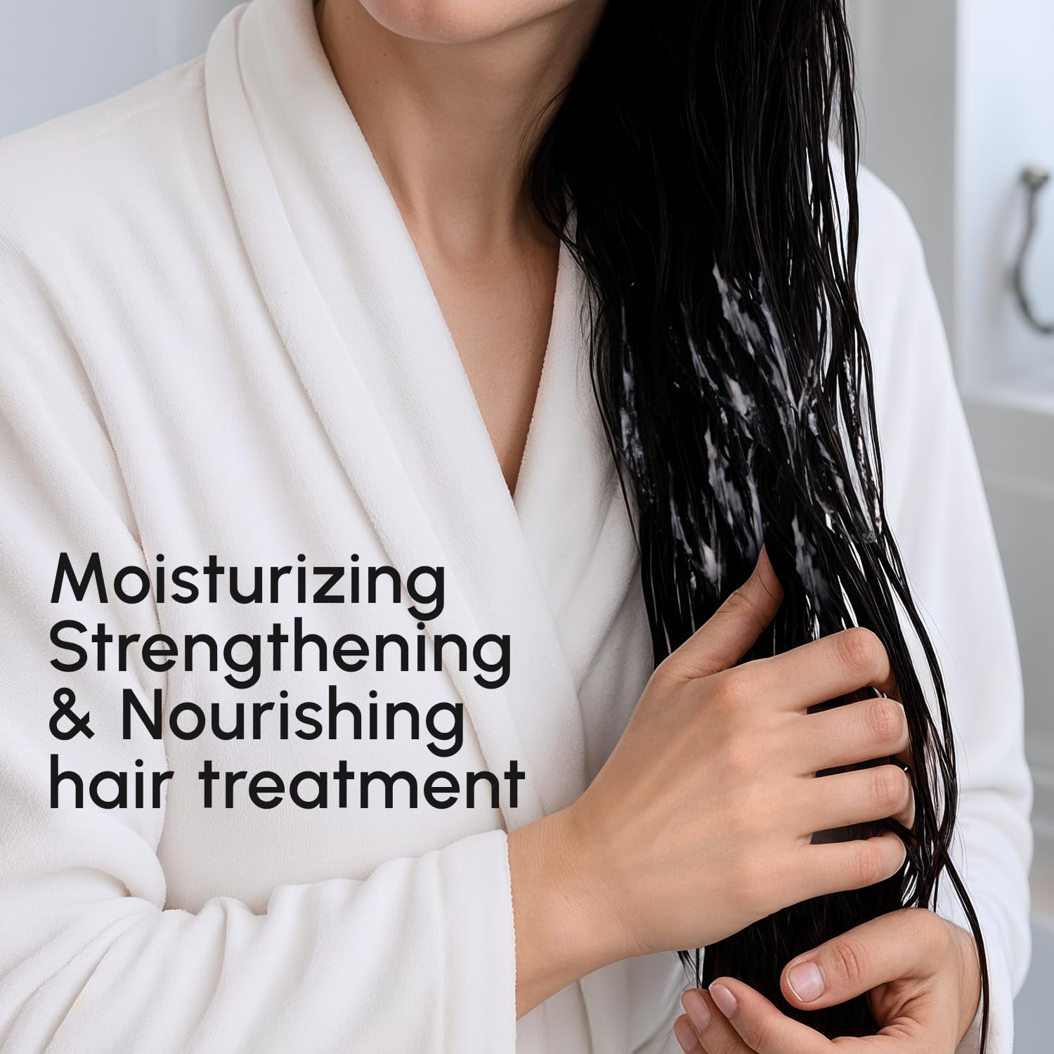 MAREE Leave In Conditioner application on hair shows easy detangling and smooth comb-through.