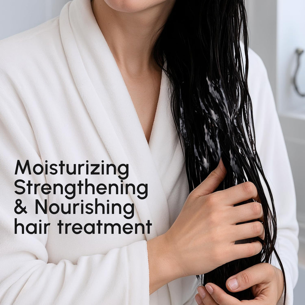 MAREE Leave In Conditioner application on hair shows easy detangling and smooth comb-through.