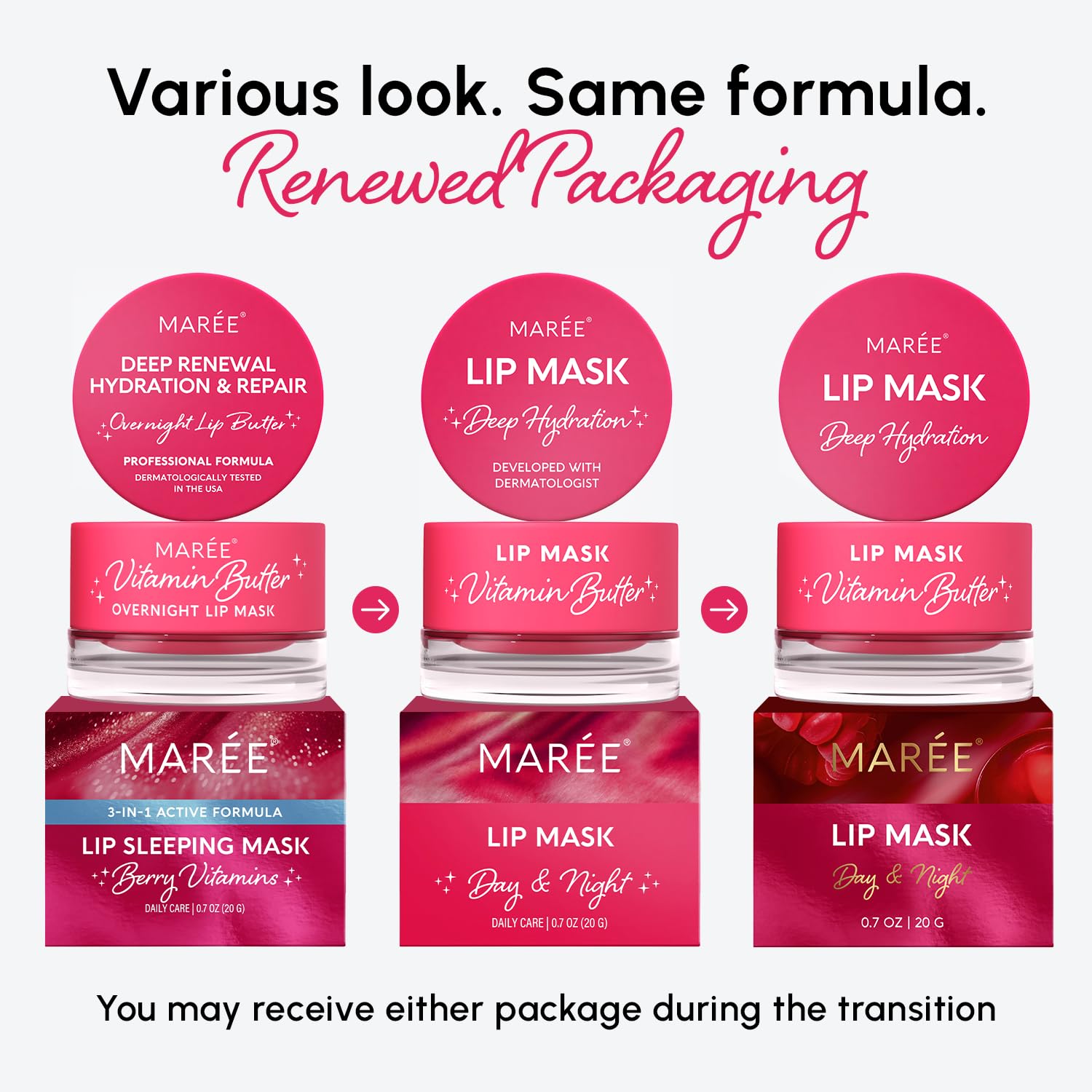 MAREE Lip Mask being applied as a swatch to show silky finish