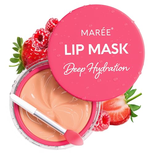 MAREE Lip Mask Overnight jar shows deep overnight hydration for very dry lips.