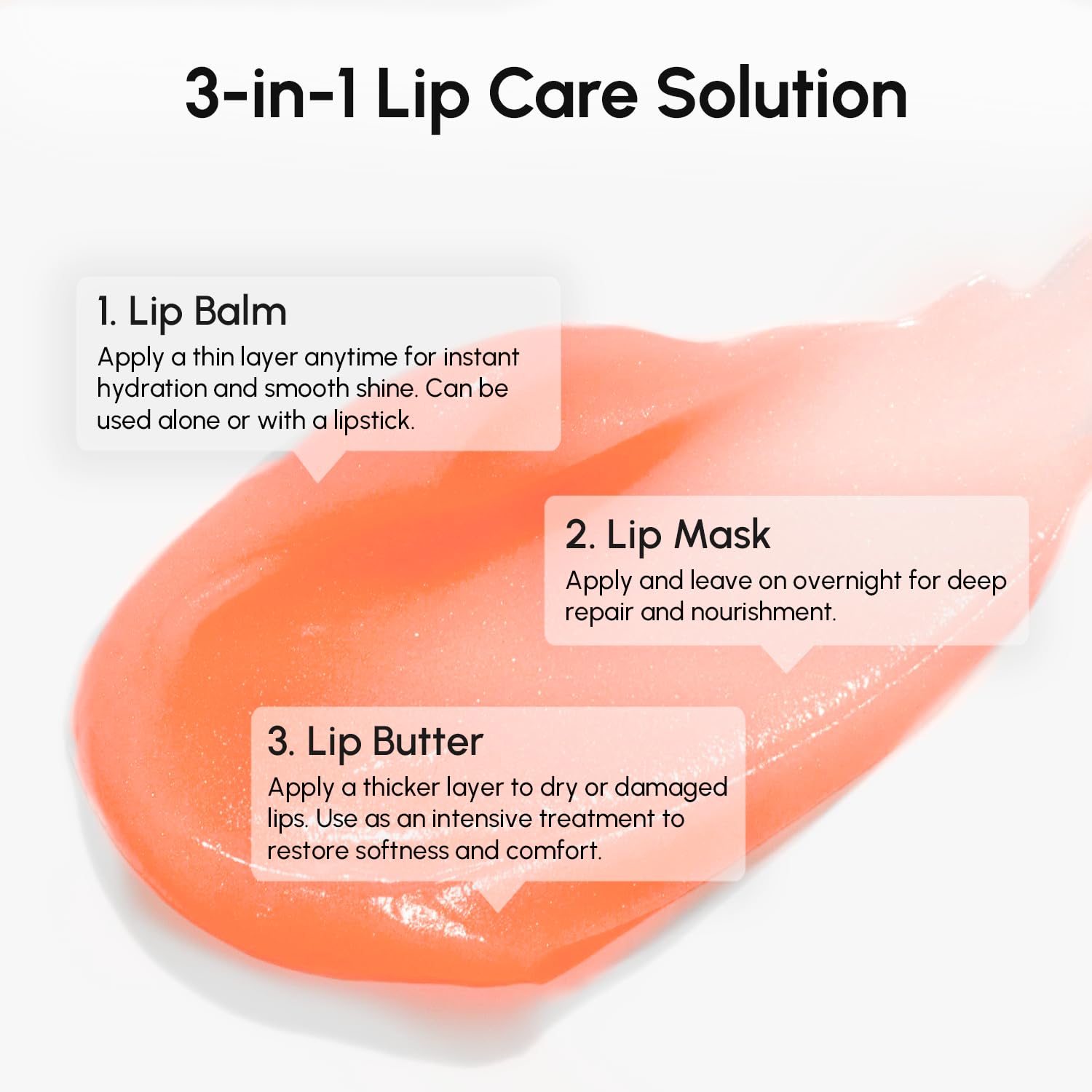 MAREE Lip Mask Overnight shea butter closeup emphasizes rich moisturization.