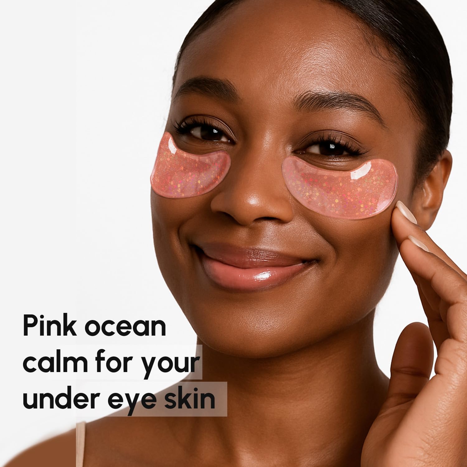 MAREE Pink Eye Gels closeup marine collagen benefits under-eye hydration.