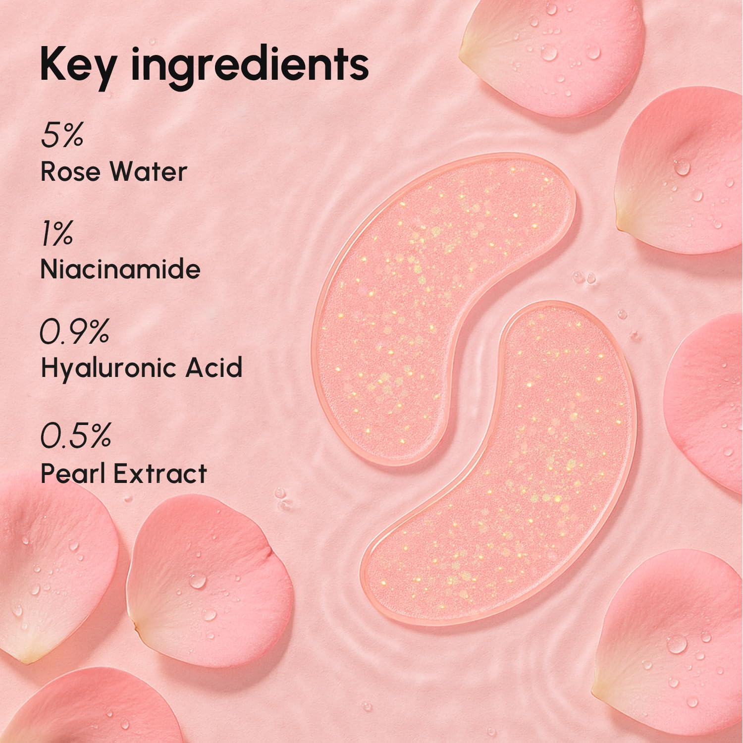 MAREE Pink Eye Gels rose water hydration for brightened under-eye area.