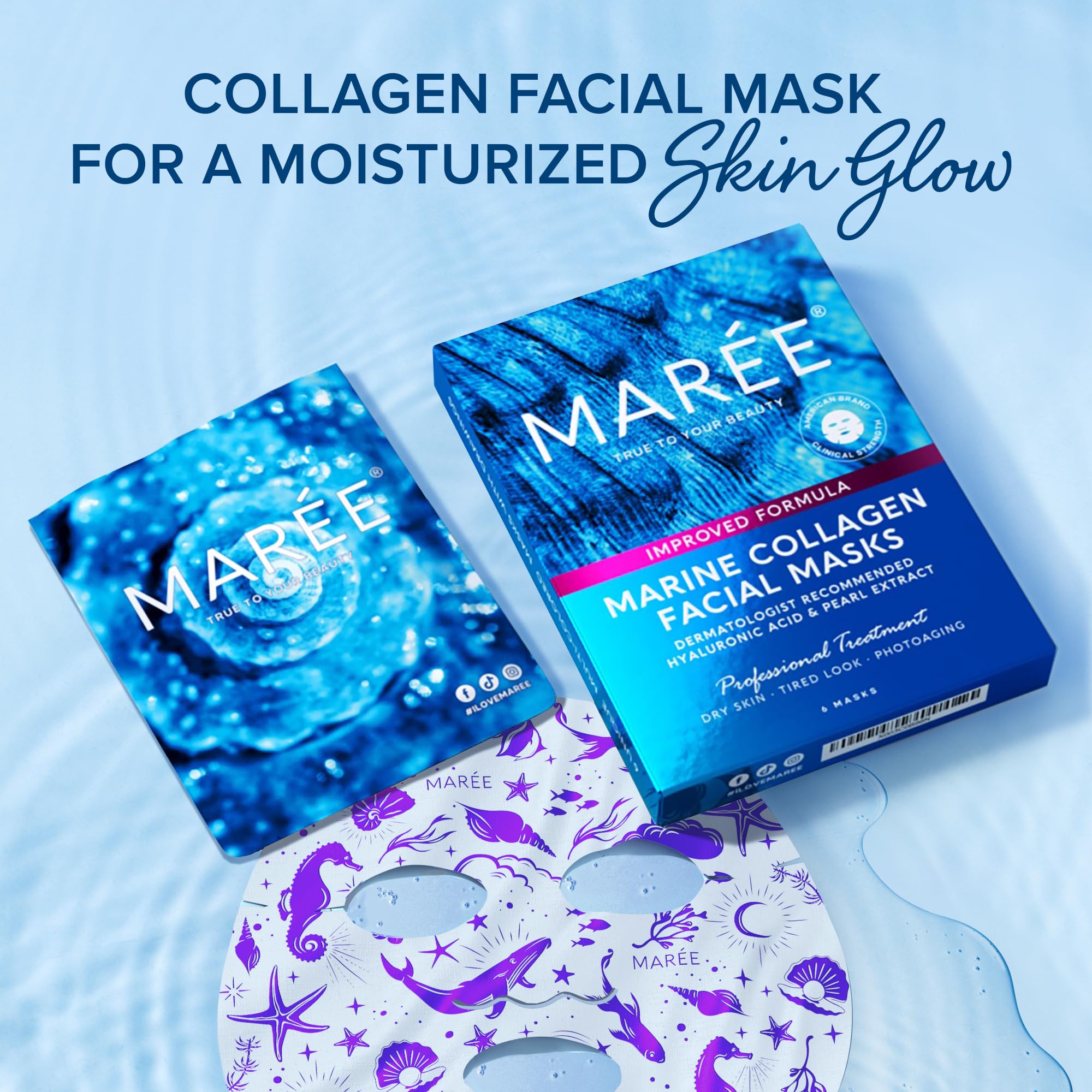 MAREE red algae extract nourishing mask supports a refreshed complexion.