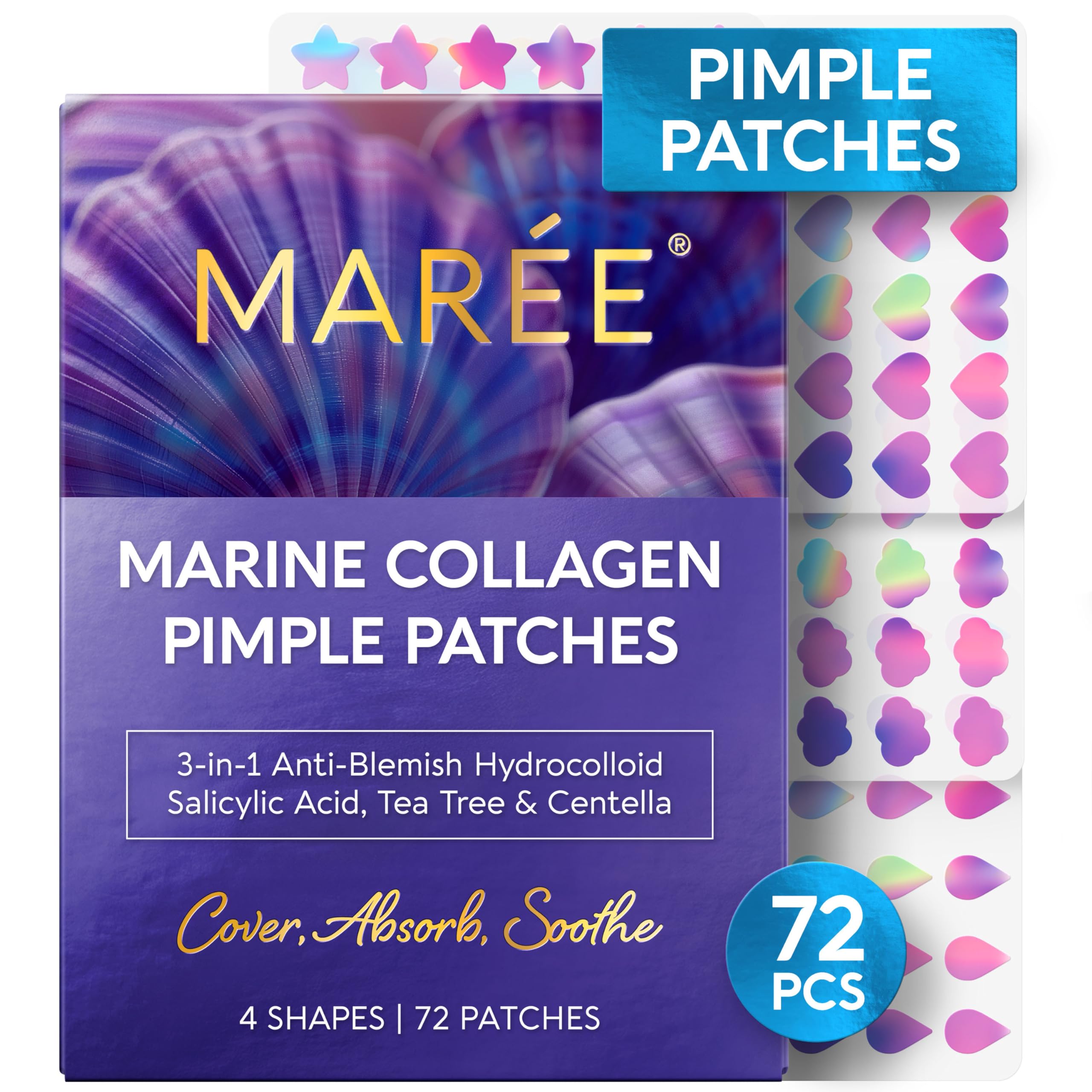 MAREE Star Pimple Patches packaging, convenient for on-the-go acne care