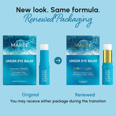 MAREE Under Eye Balm Stick application demonstrates a smooth glide and cooling sensation.