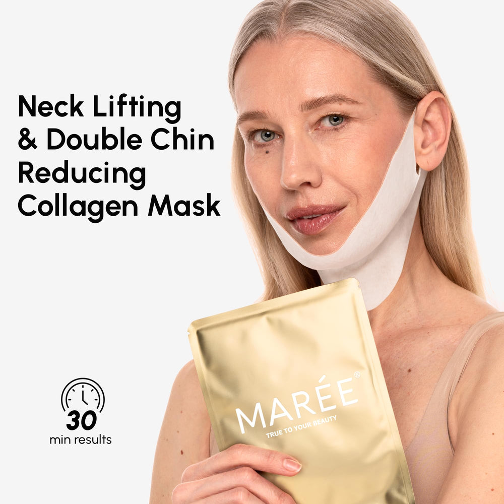 Close-up of 24K gold-infused hydrogel on MAREE mask for nourishing feel