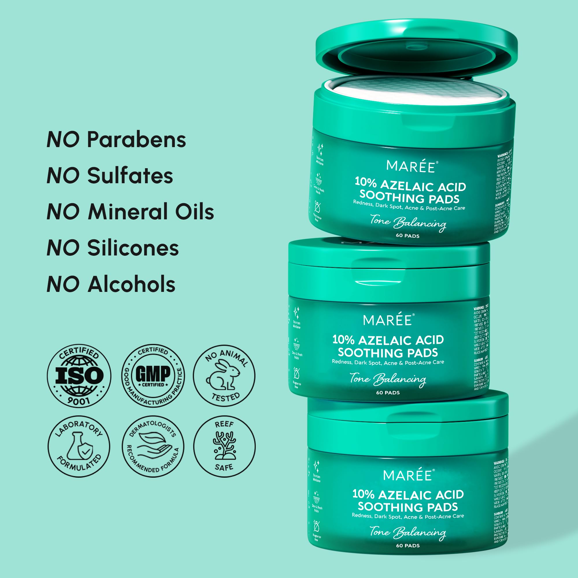 MAREE zero-pore-toner-pad-closeup signals balanced skin prep.