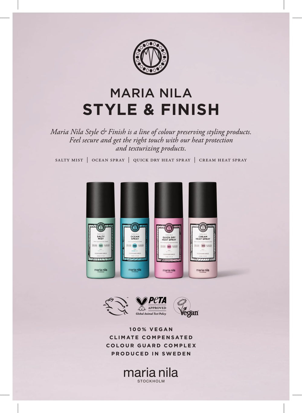 Maria Nila Color Guard Complex illustration protects color during styling.