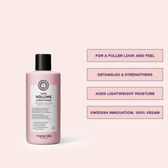 Maria Nila Pure Volume Conditioner packaging emphasizes vegan care with eco-friendly design