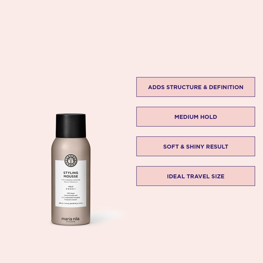 Maria Nila Styling Mousse being applied to hair to promote even fullness.