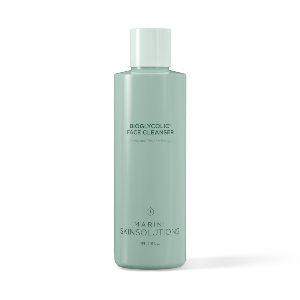 Marini SkinSolutions Bioglycolic Face Cleanser bottle for daily gentle resurfacing.