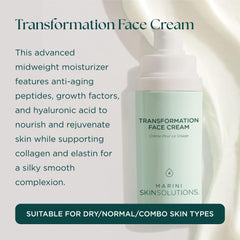 Marini SkinSolutions Transformation Face Cream jar closeup — rich texture for smooth, even application.