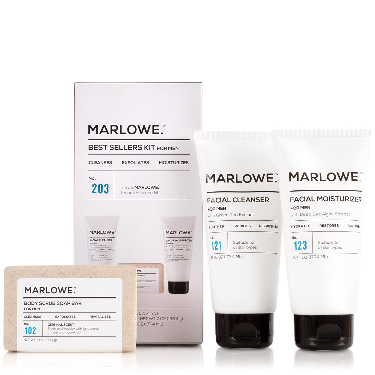 MARLOWE Original Body Scrub Bar close-up shows exfoliating texture for smooth skin