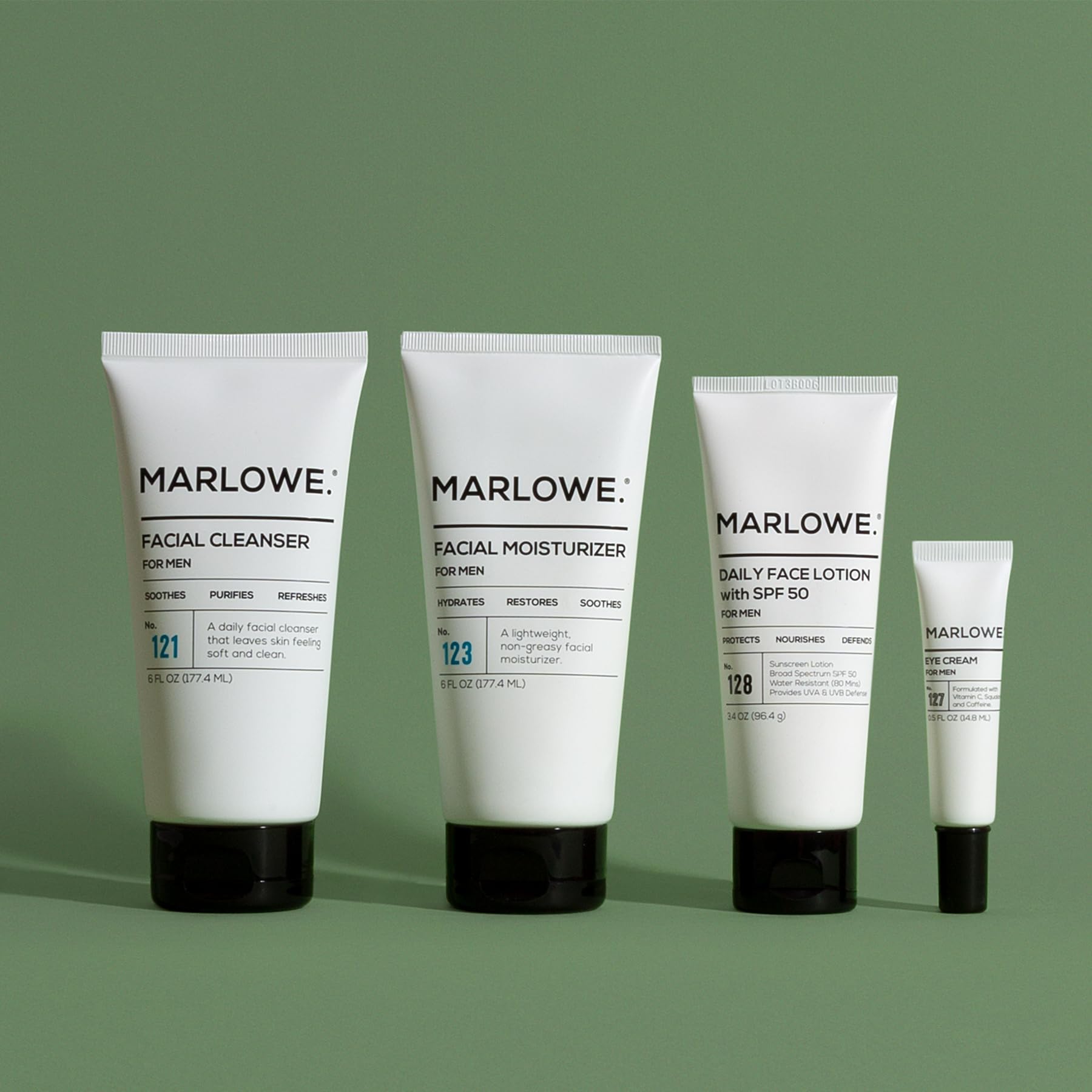 Marlowe gift set for men packaging highlights thoughtful, comprehensive skincare routine.