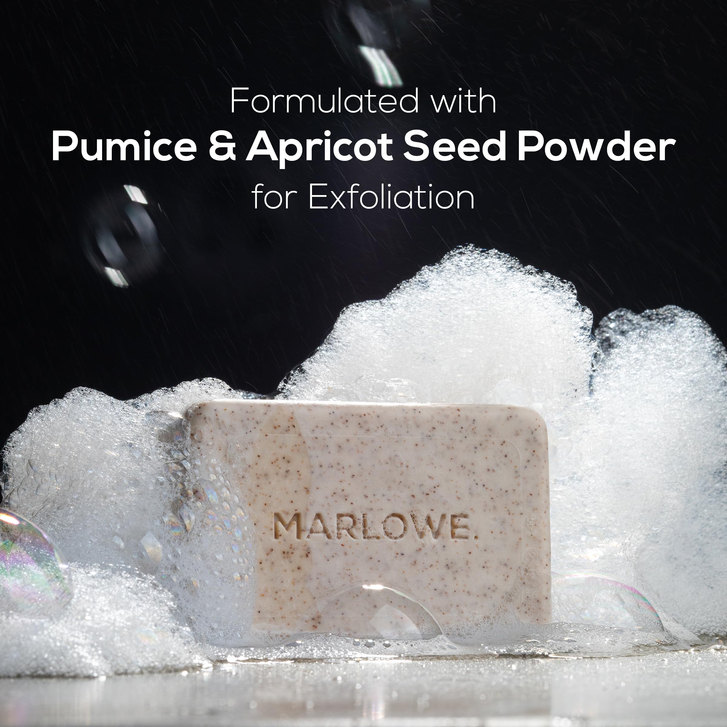 Marlowe No.102 exfoliation texture with pumice and apricot seed.
