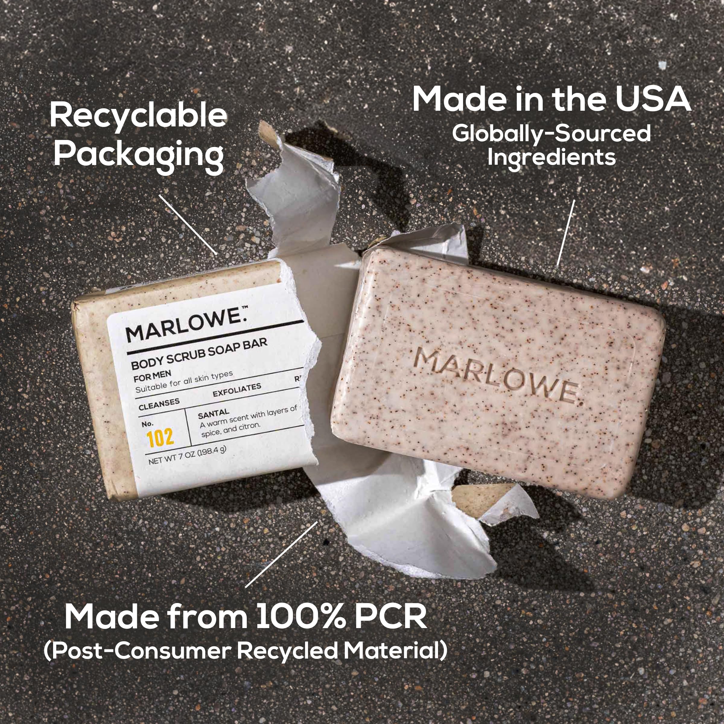 MARLOWE No 102 Santal ingredients close-up highlighting benefits