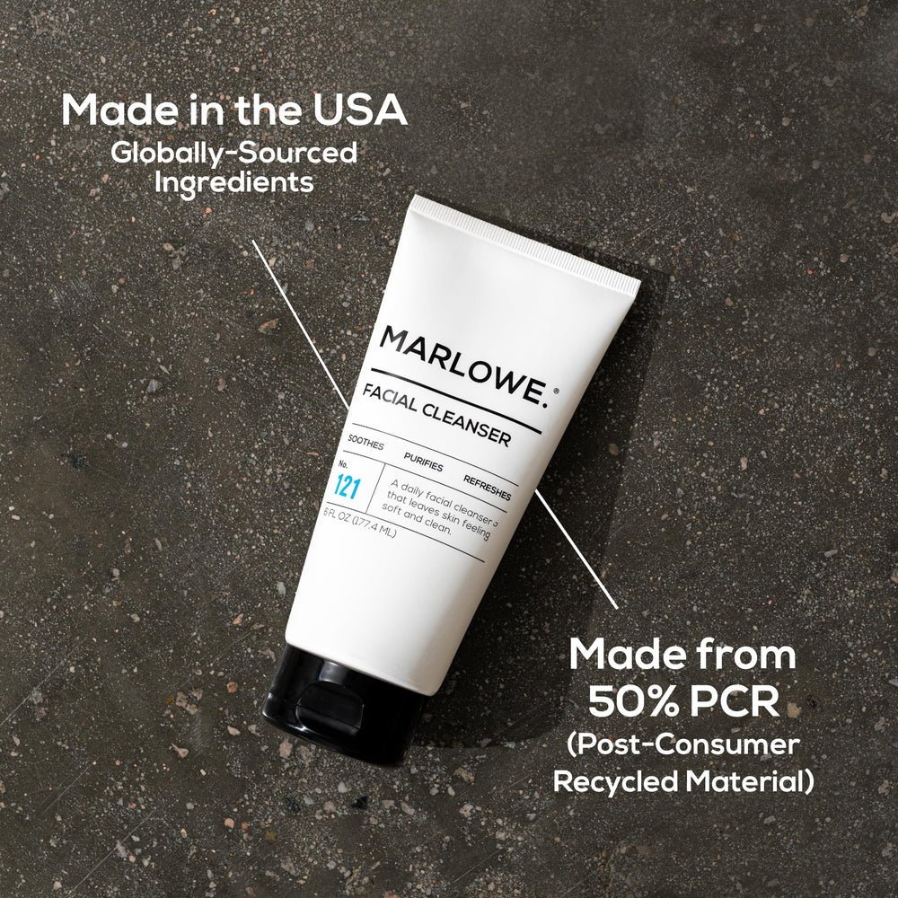 6 oz MARLOWE No. 121 bottle emphasizing antioxidant-rich formula.