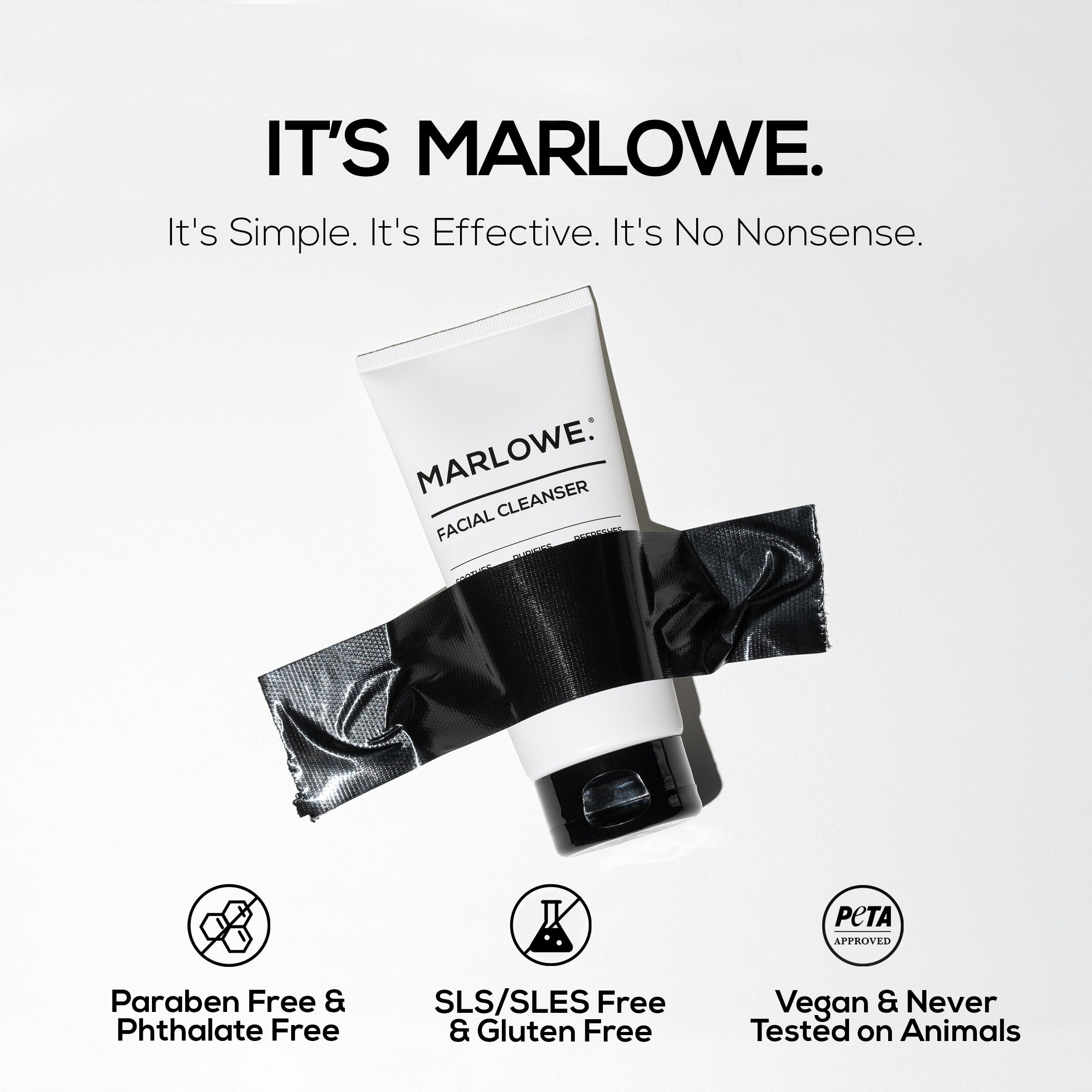 Application of MARLOWE No. 121 gel cleanser across damp skin.